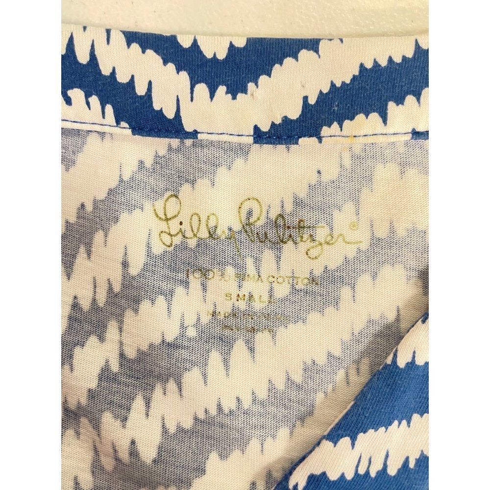 Lilly Pulitzer Rossmore Dress 12326 Blue stripe Zebron Small - Picture 6 of 6